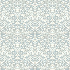 Seamless background of light blue color in the style of Damascus