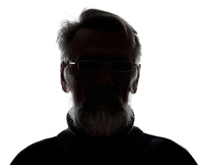 Hidden face in the shadow.male person silhouette