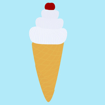 sundae Ice Cream in waffle cone icon
