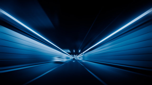 Fototapeta motion blurred car in tunnel