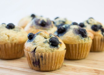 blueberry muffins close up 