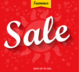 Summer Sale Banner, Sale Poster, Sale Flyer, Sale Vector. 50% Off, Sale Background. Big Sale, Super Sale, Special Offer on Every Brands.Vector illustration.