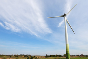 Fototapeta premium wind turbines in fields