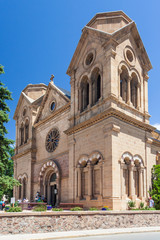 Fototapeta premium Cathedral Basilica of Saint Francis of Assisi, also known as Saint Francis Cathedral in downtown Santa Fe, New Mexico