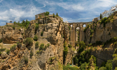 Fototapeta na wymiar Stone bridge Puente Nuevo in Ronda, Spain