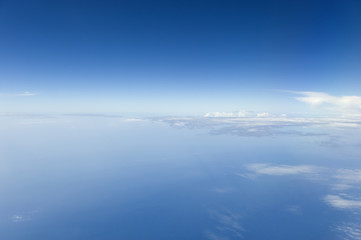 The atmosphere over the ocean, viewed from high altitude.