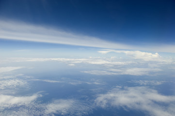 Fototapeta na wymiar The atmosphere over the ocean, viewed from high altitude.