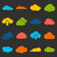 Obraz premium Cloud shapes vector collection