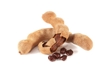 Tamarind on white background