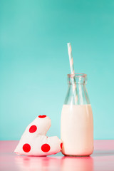 Vintage style glass milk bottle