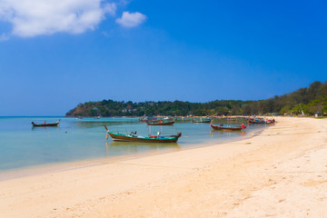 Boats on Rawai Beach, Phuket Island, Thailand 