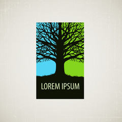 nature, ecology or environment vector logo. leafless tree icon, symbol