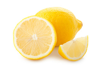 lemon on a white background with clipping path