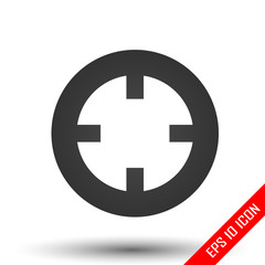 Location icon. Simple flat logo of location sign on white background. Vector illustration.