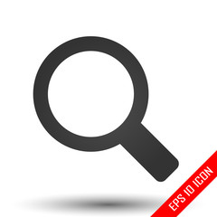 Search icon. Simple flat logo of searching sign on white background. Vector illustration.
