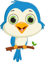 cute blue bird cartoon