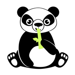 Vector print for t-shirt. Panda on a white background