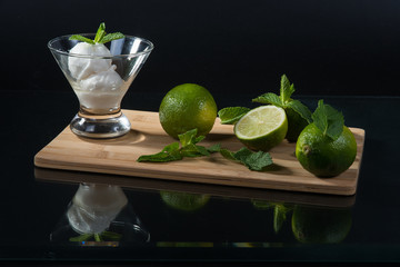 Dessert ice cream with lime