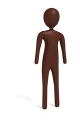 chocolate 3d man, 3d illustration