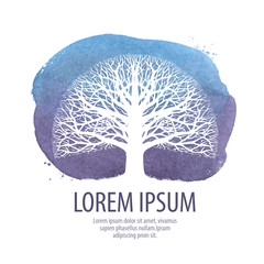 leafless tree logo. oak vector icon. nature, ecology symbol