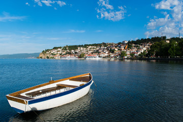 Fototapeta na wymiar Fishing boat in Ohrid lake