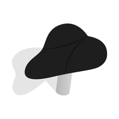 Black bicycle seat icon, isometric 3d style