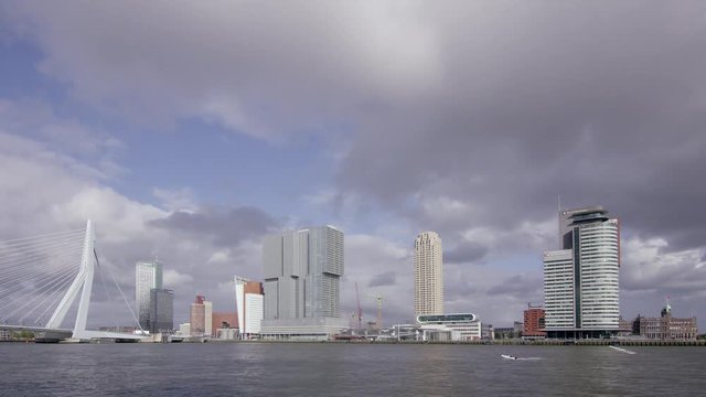 Rotterdam Skyline with Erasmus bridge 
