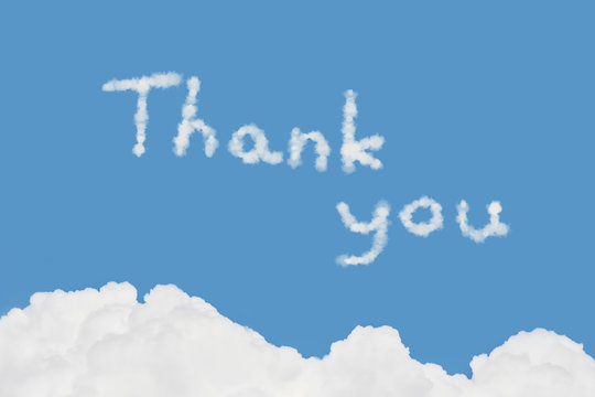 thank you cloud message in the sky