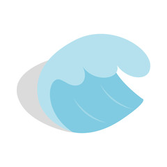 Sea or ocean wave icon, isometric 3d style