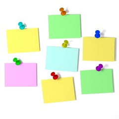 Memos on white background