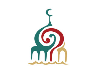 Modern Mosque Logo Symbol - Colorful Art Mosque