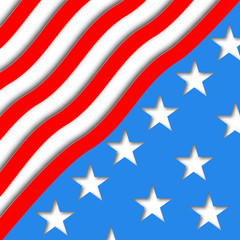 Illustration art American Flag for Independence Day. Vector design for card and greeting.