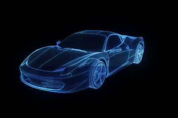 Racing Car Hologram Wireframe. Nice 3D Rendering
- 113470981