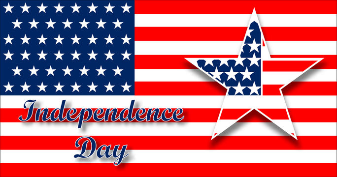 American flag design for celebration an Independence Day. Background with star in patriotic colors. Vector design.