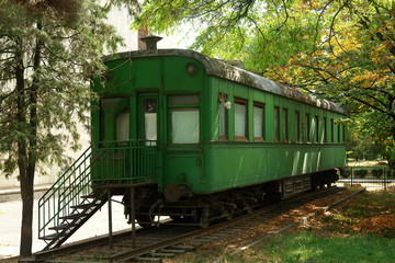 Fototapeta na wymiar Stalin's railway carriage in the museum in Gori