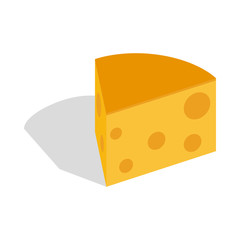 Piece of cheese icon, isometric 3d style