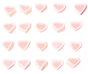 gentle romantic background marshmallow hearts of Valentine's Day pattern