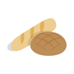 Obraz premium Rye bread and loaf icon, isometric 3d style