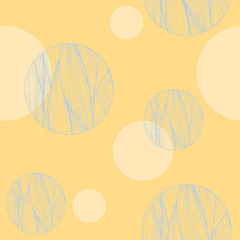 Abstract seamless pattern. Geometric design with striped circles