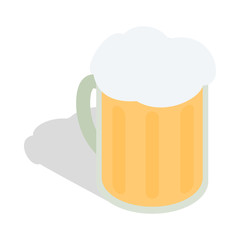 Beer mug icon, isometric 3d style