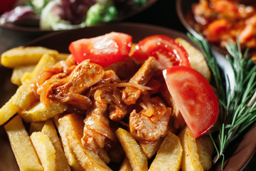 Food Tasty Rustic Homemade Meal Portion Cuisine Menu Concept