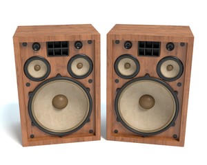 3d illustration of old speakers