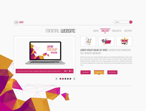 Website Template Elemenst Slideshow interface for your pictures. Vector design, eps 10
