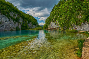 Fototapeta na wymiar Scenic Plitvice Lakes National Park view