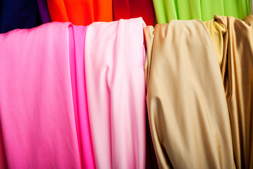 Cloth of various colours on the market