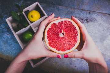 querschnittene Zitrusfr&uuml;chte 