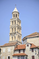 Fototapeta na wymiar Bell tower of St. Duje cathedral, Split, Croatia.