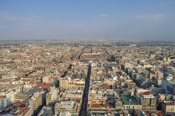 The view of the Mexico city historic center from the top of the Latin American Tower, Mexico