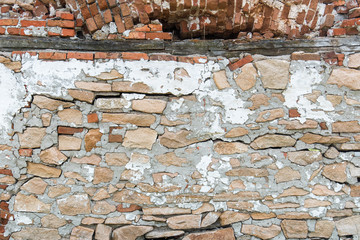 Old red brick wall bracket for background
