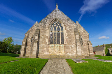Fototapeta na wymiar Architecture of the Corfe Castle church in County Dorset, UK